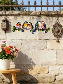 1pc Colorful Metal Bird On Branch Decor - Hanging Sculpture For Outdoor/Indoor, Suitable For Garden, Yard, Home - Bird - View 4