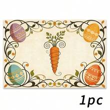 Bộ 4 tấm lót bàn chủ đề Lễ Phục Sinh, họa tiết thỏ đáng yêu với trứng Phục Sinh và hoa lá, thích hợp cho tiệc tùng, trang trí ngày lễ và lễ Phục Sinh. Kích thước: 30x45cm, phù hợp cho trang trí nhà cửa theo mùa, trang trí bàn ăn ngày lễ, trang trí theo phong cách nhà nông thôn, có thể giặt được. Một lựa chọn quà tặng lý tưởng. - Nhiều màu - Xem 19