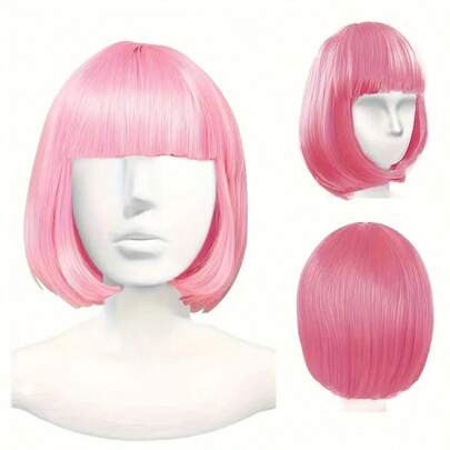 Pelucas vibrantes, estilos de cabello corto tipo bob en tonos neón, perfectas para fiestas de mujeres, eventos de cosplay, celebraciones festivas, despedidas de soltera y discotecas