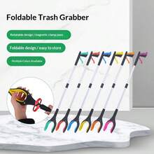 Foldable Long Handle Trash Picker, Multifunctional Sanitation Litter Grabber, Compact Portable Waste Tongs - Multicolor - View 2