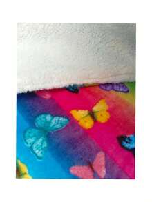 Edredon Infantil Mariposas Matrimonial Muy Suave - Azul Cadete - Ver 2