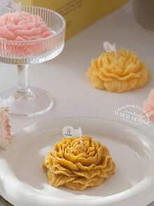 1支牡丹香氛蜡烛（限量牡丹香型），适合学生、节日礼物、返校季、宿舍装饰、婚礼、母亲节、情人节、圣诞节（天然蜡材，手工花卉设计，持久留香） - 莫蘭迪黃 - 查看 3