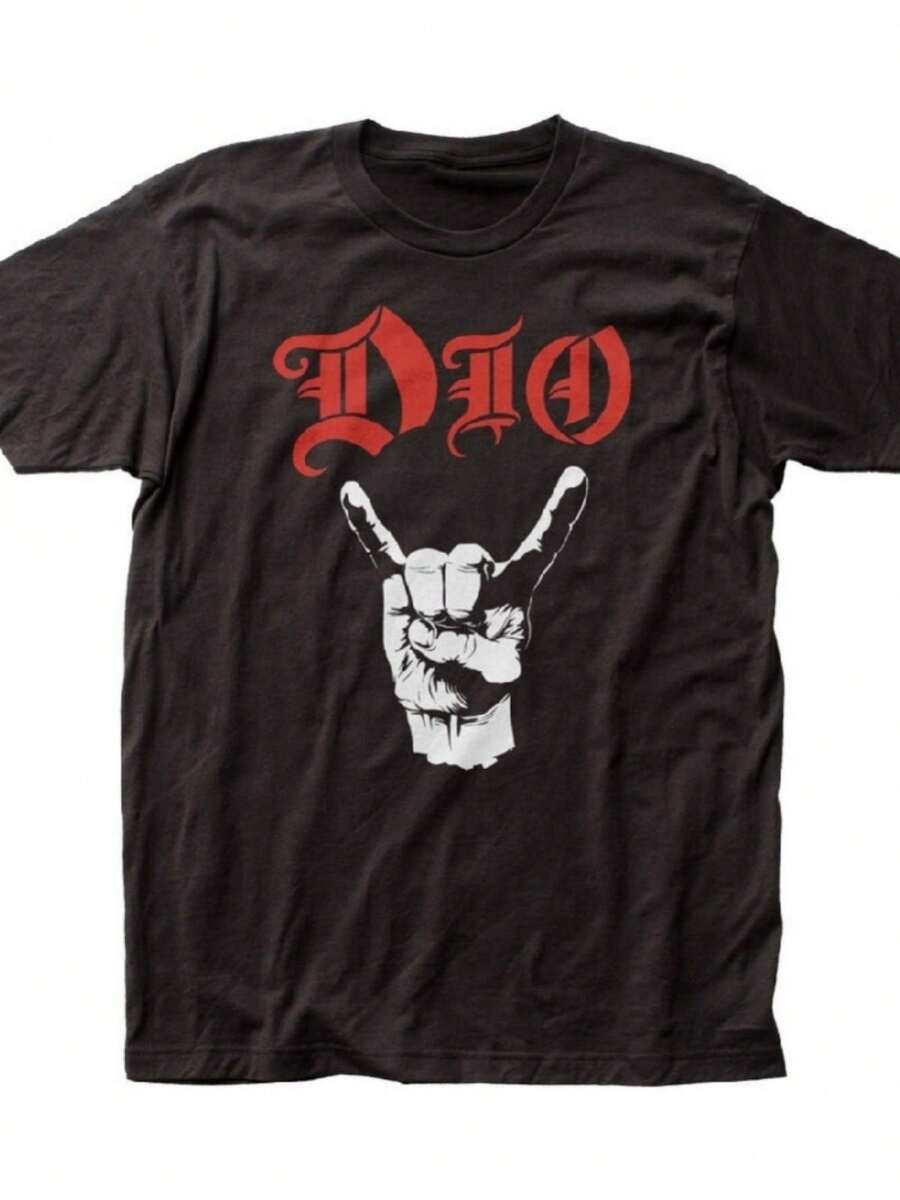 DIO Devil Horns T Shirt  Licensed Rock N Roll Music Band Retro Tee New - Black - View 1