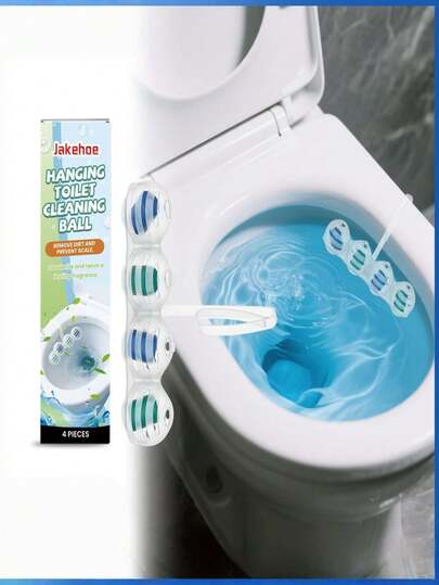 jakehoe 1个便携式悬挂式马桶清洁球，持久清洁，去除污渍，消除异味，浴室马桶清洁剂，方便悬挂，自动激活，防水，透明水，马桶边缘清洁剂，清洁泡沫，防污，格外清新，适用于马桶、浴室装饰、秋季装饰、浴室配件、浴室空气清新剂、马桶清洁剂、家居用品、家用用品、卫生间