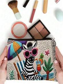 1 Chiếc Túi Ví Hình Ngựa Vằn Vui Nhộn Cho Kỳ Nghỉ - Món Quà Sáng Tạo Cho Phụ Nữ, Túi Ví Có Khóa Kéo, Ví Đựng Tiền Xu, Túi Đồ Du Lịch Cần Thiết, Quà Tặng Cho Đồng Nghiệp Túi Trang Điểm, Túi Sắp Xếp Đồ Trang Điểm, Túi Vệ Sinh Cá Nhân, Túi Đựng Mỹ Phẩm, Túi Đựng Đồ Trang Điểm, Túi Du Lịch, Đồ Dùng Cần Thiết Cho Kỳ Nghỉ, Quà Tặng Cho Phụ Nữ - Nhiều màu - Xem 3