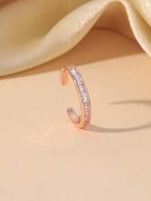 Verstellbarer kubische Zirkonia-Zehenring, luxuriöser rosa Zirkonia-Fußschmuck, geeignet als tägliches, Urlaubs- und Party-Accessoire für Frauen - Gold - Übersicht 13