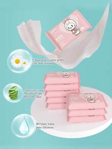 Dissolvable Wet Toilet Paper, Small Pack Portable Adult Feminine Private Part Cleaning Wet Wipes, Flushable - Multicolor - View 12