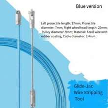 Herramienta de enhebrado de cordón de 3 hebras, hecha de acero de herramienta, adecuada para enhebrar tuberías ocultas, cables, cables de red y tirar de cables - Enhebrador de alambre con cabezal de polea - Ver 11