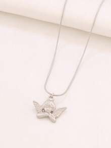 1pc Stainless Steel Angel Pendant Necklace For Women Fashion Exquisite 18K Gold Plated Charms Collar Necklaces Jewelry - Necklace - View 9