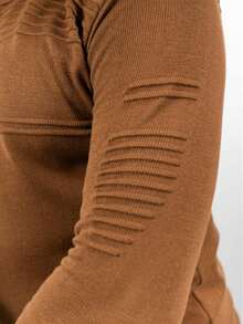 Men's Textured Knit Sweater With Round Neck And Long Sleeves - Old Money Men's Clothing - Winter, Work, Casual, Party - Rumani - Xem 3