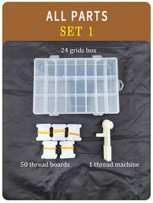 一套DIY手工十字绣套件，包含针盒、线板、绕线器、穿线器、拆线器、剪刀、绣针、顶针 - A - 查看 16