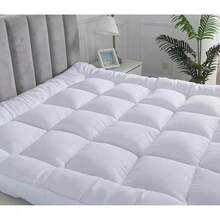 Hotel Quality Mattress Topper Extra Thick, 10 CM / 4 Inch Thick & Extra Soft, Easy Care & Machine Washable, Comes In Single, Small Double, Double, King & Super King Sizes. - White - View 13