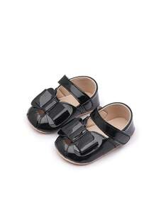 Infant Toddler Shoes With Bow Tie, Breathable Infant Walking Shoes - Black - View 8