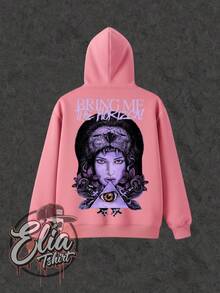 Comfortable Basic Sweatshirt For Everyday Wear. Bring Me The Horizon Music Singer Famous International National Urban Culture Rock Metal Rock N Roll Famous Band Singer Unisex Sweatshirt For Men And Women 50% Cotton 50% Polyester Top Premium Streetwear New Release Immediate Shipping Various Colors!! - Rosa - 查看 1