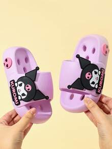 SANRIO 儿童时尚软泡沫拖鞋，EVA鞋底，卡通图案，适合居家、卧室、浴室，女孩适用 - 紫羅蘭色 - 查看 10