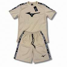 Men's Dry-Fit Set: Shirt + Shorts, Dry-Fit For Gym And Workout, Weightlifting Shirt, Running Shorts, Fitness - Beige - View 7