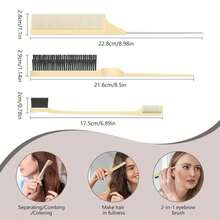 Curl Defining Brush, Curly Hair Brush, Slick Back Hair Brush, For Combing And Shaping Curls In All Hairstyles To Reduce Pulling (Beige) - ColorA - 查看 5