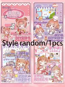 1 套安静书 DIY 材料套件，无需裁剪，女孩和儿童手工装扮书，3D 装扮贴纸书，蒙特梭利教育书，可爱女孩主题装饰贴纸书，儿童手工 DIY，教育用品，返校、生日、圣诞节、万圣节、复活节、感恩节礼物 - 彩色 - 查看 20