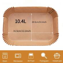 [Papier jetable] 50/100/200 pièces de doublures en papier jetables pour friteuse à air, convenant aux friteuses à air de 10,4 L et 5,2 L, AF500EU, absorbantes à l'huile et résistantes à la chaleur, essentielles pour les vacances et les réunions - Taupe - Voir 3