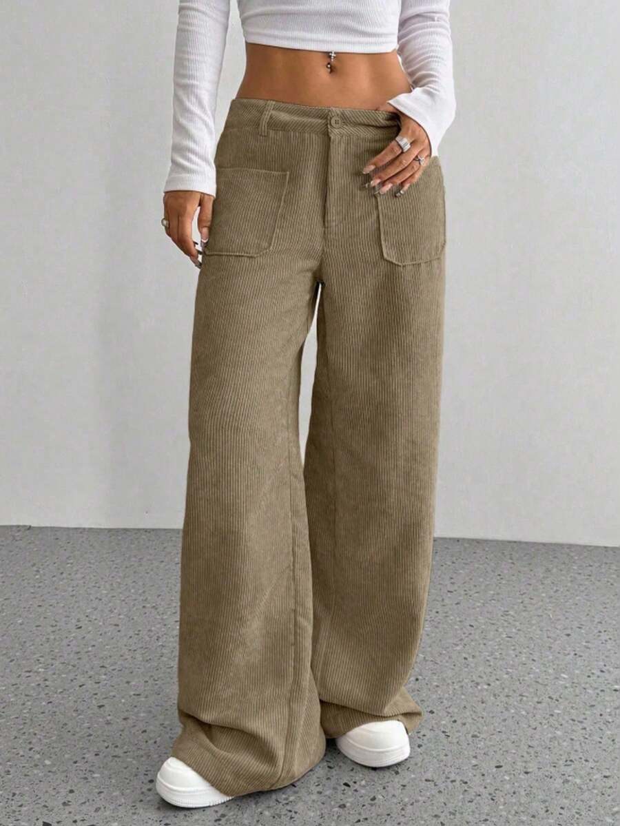 ADD MODA REF AS2016 ELEGANT AND VERSATILE ROPE FUR PANTACOURT PANTS - màu nâu - Xem 1