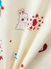 4pcs Girls Lightweight Pajama Set, Girls Short Sleeve Pants Set Casual Homewear, Spring/Summer Bear Print - Multicolor - View 7