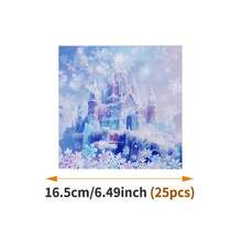 10件套一次性冰雪奇缘城堡主题餐盘、餐巾纸、杯子，适合10位客人使用，一次性纸盘餐具，适用于生日、婚礼、主题派对、家庭野餐等场合。 - 款式2 - 查看 6