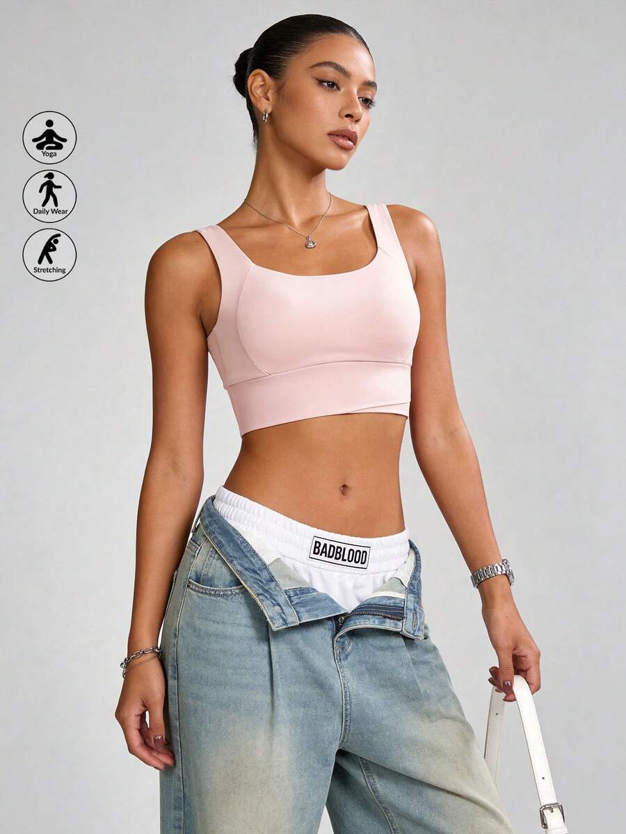 Runway Rest Yoga Tank Tops Breathable Sports Bra With Shockproof And Gathered Function Giving You A Beautiful Back Shape Workout Tank Gym Top - Baby Pink - View 1
