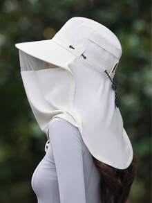 All-Around Large Brim Sun Hat For Women, New Summer Breathable Face Mask Neck Cover Integrated Sun Protection Hat For Hiking, Fishing, Cycling - Sun Hat - View 4