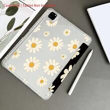Flower Cute Daisy Pattern Tablet Protective Case With Pencil Slot And Foldable Stand, Suitable For 10.9/10.2 Inch Air 5th Gen/Pro11/10th/9.7/Air 2/7th Gen/8th Gen/Air 4/5/Pro 11/10th Gen 10.9 Inch 2022 Model, As Well As Galaxy And Tablets - Clear - View 4