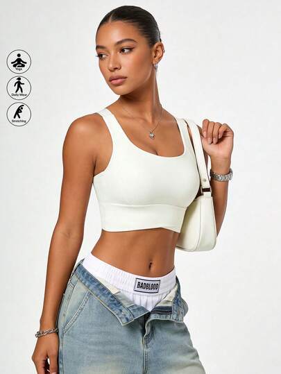  Runway Rest Yoga Tank Tops Breathable Sports Bra With Shockproof And Gathered Function Giving You A Beautiful Back Shape Workout Tank Gym Top