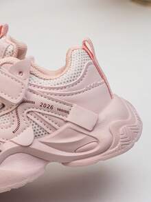 Children's Breathable Sports Shoes, Spring/Autumn New Mesh Casual Sneakers, Boys & Girls Running Shoes, Fashionable Chunky Sneakers - Pink - View 7