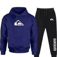 Fleece Sweatshirt And Pants Set For Winter - Azul Marino - Ver 1