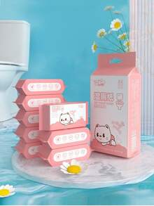 Dissolvable Wet Toilet Paper, Small Pack Portable Adult Feminine Private Part Cleaning Wet Wipes, Flushable - Multicolor - View 12