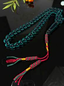 1pc 45-Bead 10mm Tassel Islamic Prayer Beads, High-Quality Unisex Bracelet, Suitable For (Ramadan, Eid, Daily Wear, Personal Devotion, Gifts), Islamic Religious Ritual, Collectible Faith Accessory - Multicolor - View 1