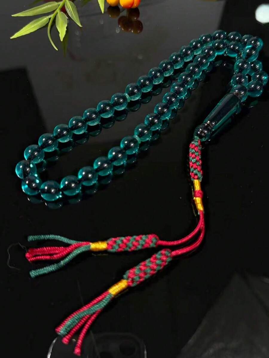 1pc 45-Bead 10mm Tassel Islamic Prayer Beads, High-Quality Unisex Bracelet, Suitable For (Ramadan, Eid, Daily Wear, Personal Devotion, Gifts), Islamic Religious Ritual, Collectible Faith Accessory - Multicolor - View 1