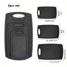 Bộ 3 thớt chống trượt giả đá cẩm thạch, thớt treo dày dặn dùng cho nhà bếp, chế biến rau củ và thực phẩm. - màu đen - Xem 2