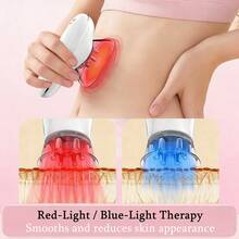 5-In-1 Body Shaping Device - Negative Pressure Lymphatic Drainage Massager, Smart Microcurrent Red & Blue Light Massage Device With Fat Suction, Anti-Cellulite Massage Tool For Firming Skin On Face, Abdomen, Arms, Legs - White - View 7