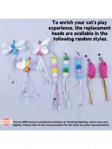 Upgraded Strong Suction Cup Cat Teaser Wand With Plush Animal Replacement Heads, Self-Entertainment Durable Chew Toy For Pets, Pet Birthday Holiday Gift, Valentine's Day, Ramadan, Wedding Season, Dog Bed Cat Tree - Multicolor - View 15