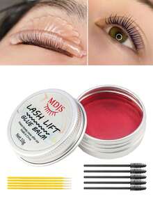 3件套睫毛提升膏套装，含固体粘合剂、刷子和提升棒，无需胶水即可进行睫毛烫和眉毛定型，多功能套装，节省时间 - 玫紅色 - 查看 2