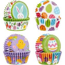 100pcs Standard Easter Cupcake Liners, Printed With Easter Eggs, Rabbits, Carrots Patterns, Colorful Cupcake Wrappers, Suitable For Holiday Spring Birthday Party Baking Supplies - Multicolor - View 6