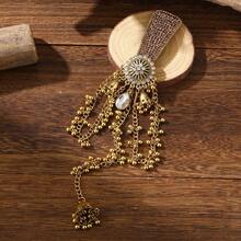 1 Stück eleganter Haarclip aus Zinklegierung, modischer Haarclip mit langem Quastenglöckchen, geeignet für ganzjährigen Einsatz - Bunte Strass-Haarspange - Übersicht 11