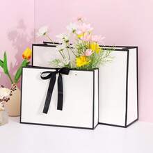 12pcs Gift Paper Bags With Bow Handle, Suitable For Festivals, Parties, Retail Packaging - Paper Bags - View 4