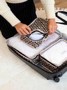 BOHE 3'LÜ BAVUL İÇİ SEYAHAT ÇANTASI - Transparent Black Model - View 2