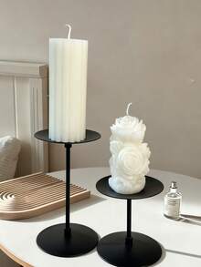 Ins Style 高级白色香薰蜡烛套装，竖条纹齿轮柱形香薰蜡烛，尖头长杆香薰蜡烛，玫瑰柱形蜡，大豆蜡制成，内含香薰蜡烛，可燃烧 48 小时，蜡烛中心，中东斋月装饰，开斋节礼物，送给她的礼物，冬季礼物，生日礼物，派对装饰蜡烛，氛围装饰蜡烛，家居装饰蜡烛。 - 垂直條紋齒輪蠟燭/長桿 - 查看 9