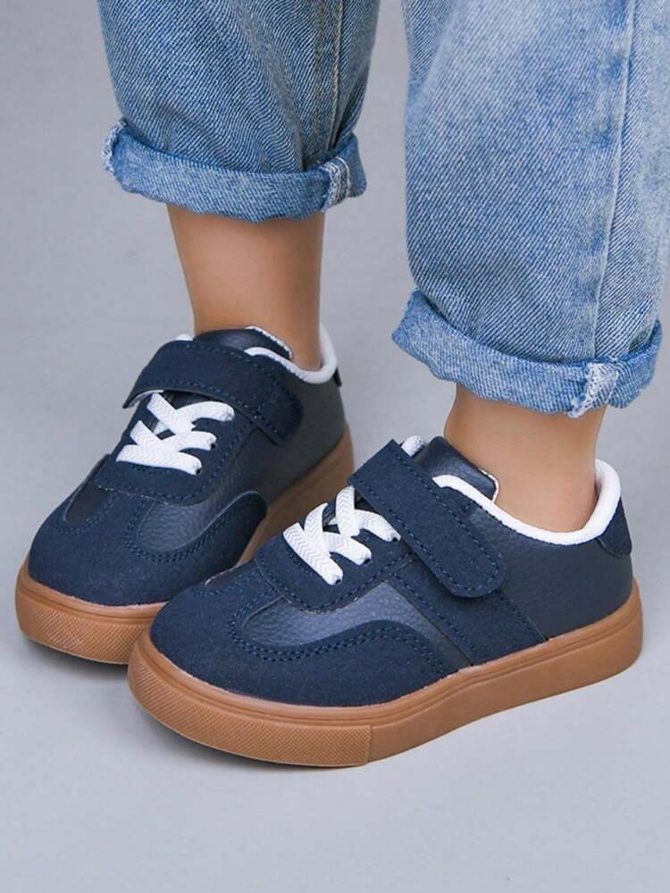 Giày trượt ván trẻ em, giày thể thao thiết kế khóa dán, đế mềm chống trơn trượt, giày thường ngày ngoài trời. - Màu xanh lam - Xem 12