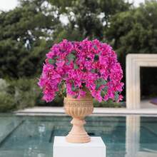 5pcs Artificial Silk Begonia Flower Stems - Plastic Fake Begonia Flower Branches For Wedding Engagement Decor, Home Office Desk Floral Arrangement, Multipurpose Home Decor Without Vase - Red Violet - View 6