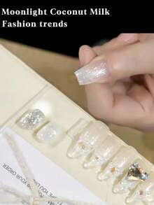 1瓶/12毫升 爆款闪亮月光椰奶美甲凝胶 – 2026新款细闪粉闪亮凝胶，专为美甲和UV光疗凝胶设计。套装包含美甲设计工具，兼容LED灯、UV底胶和封层，可达到美甲修复效果。持久长达28天。 - 彩色 - 查看 5