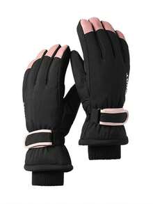 1双女士冬季户外滑雪骑行防滑全掌触屏保暖手套 - 彩色 - 查看 3