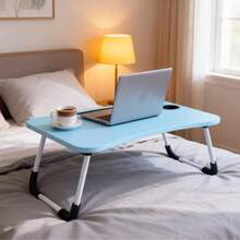 60cm Folding Table - Laptop Desk / Folding Small Table / Dorm Room Bedroom Window Desk / With Cup Holder & Tablet Slot / Random Color - Multicolor - View 1