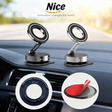 1pc Magnetic Car Phone Holder, Vacuum Suction Cup 360° Rotation, Strong Magnet Foldable Dashboard Windshield Mount, Suitable For Multi-Scenarios, Hands-Free Driving, Streamlined Design - Black - View 9